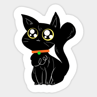 Cute Halloween Black Cat Sticker